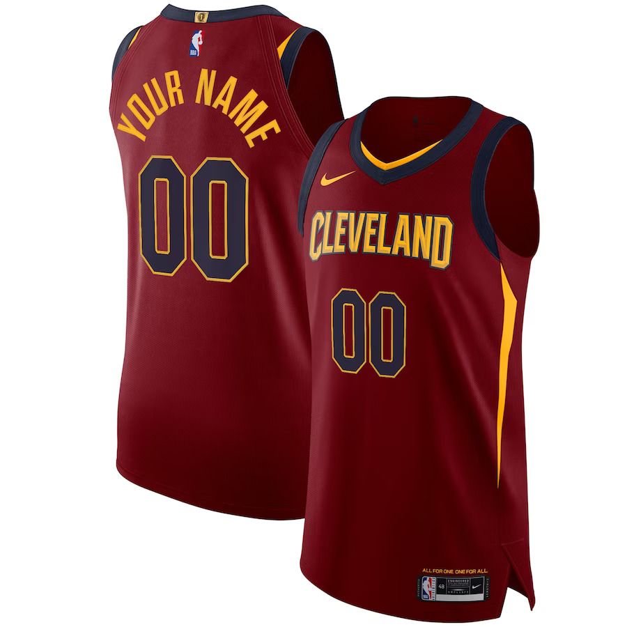 Men Cleveland Cavaliers Nike Maroon Authentic Custom NBA Jersey->customized nba jersey->Custom Jersey